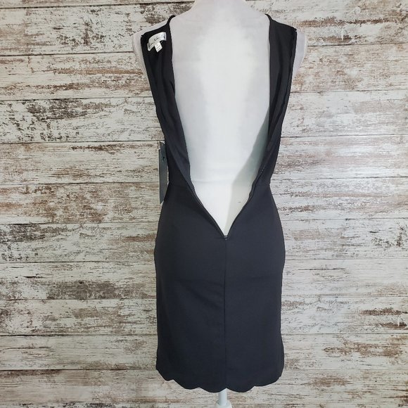 LOVE, NICKIE LEW Black Scalloped Hem Mini Dress - Picture 3 of 12